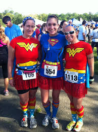 super hero costumes at marathon